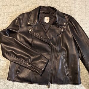 GAP Vegan Leather Moto Jacket L
